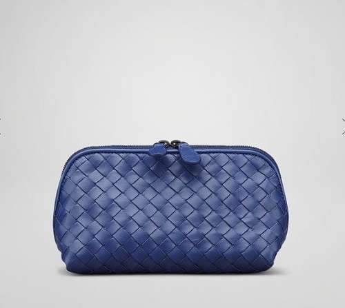 Bottega Veneta soft Lambskin Make Up Case 6495 blue - Click Image to Close